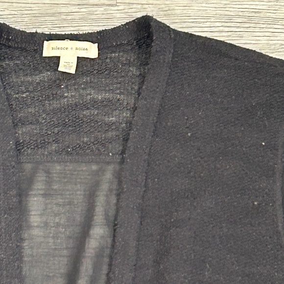 Silence+Noise Women Black Lightweight Long Sleeve Cardigan w/ Sheer Back Sz XS - Picture 3 of 4